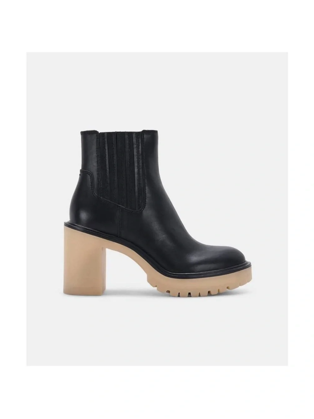 Dolce Vita Caster H2O Black Leather Waterproof Lug Sole Boot 8.5 NIB